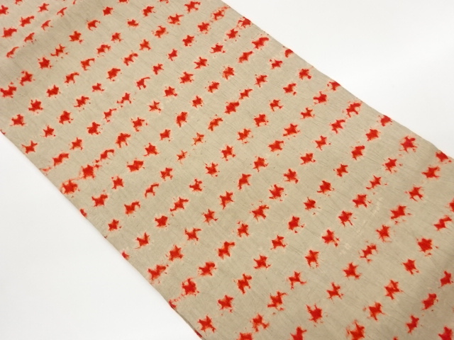 手織り紬絞りふくれ織抽象模様名古屋帯